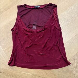 Fashion Nova Burgundy Sleeveless Top